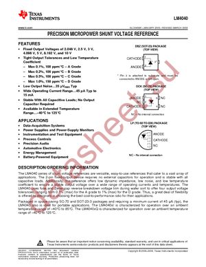 LM4040A10IDBZT datasheet  